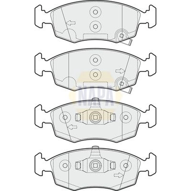 NAPA Front Brake Pad Set fits Chrysler Ypsilon 2011-2021 0.9 1.2 1.3
