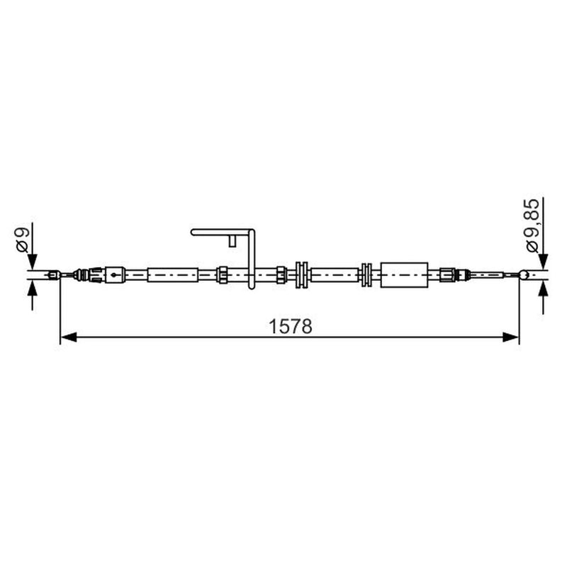 Bosch Handbrake Cable Left Rear fits Land Rover Freelander 2 2006-2014 2.2 3.2
