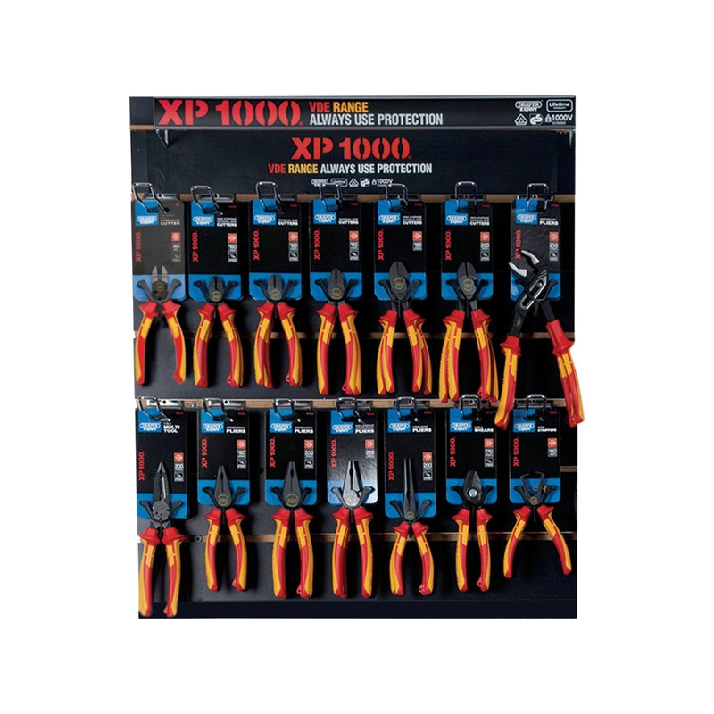 XP1000 VDE Tethered Plier Profile for Slat Wall and Toolbar (28 Piece) Draper - NN4 Online