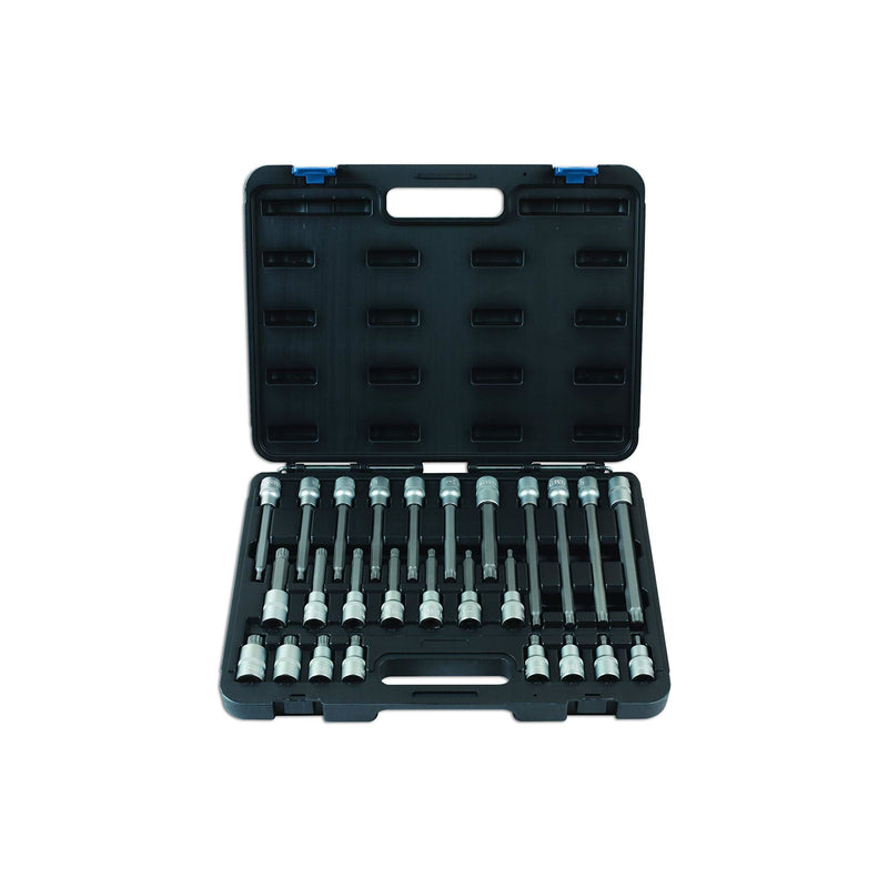 Laser Spline Socket Bit Set 1/2"D 26pc 7599 Laser - Dynamic Drive
