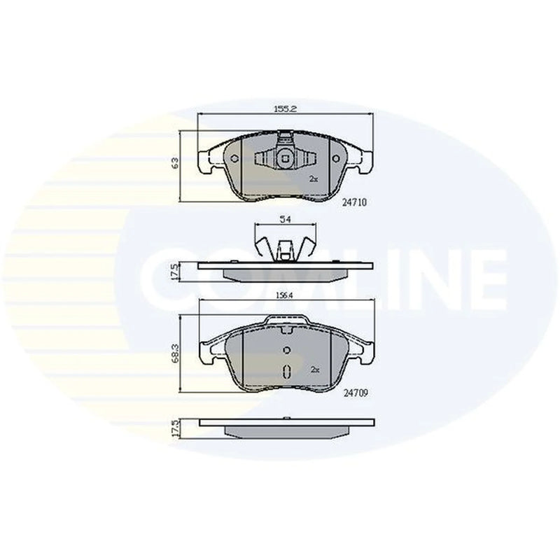 Comline 4 x Front Brake Pad Set fits Renault Clio IV 2013-2021 1.6