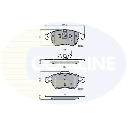 Comline 4 x Front Brake Pad Set fits Renault Clio IV 2013-2021 1.6