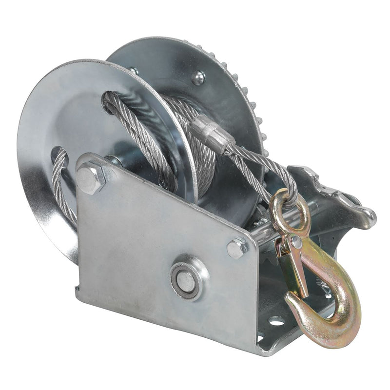 Sealey Geared Hand Winch 540kg Capacity with Cable GWC1200M Sealey - Dynamic Drive