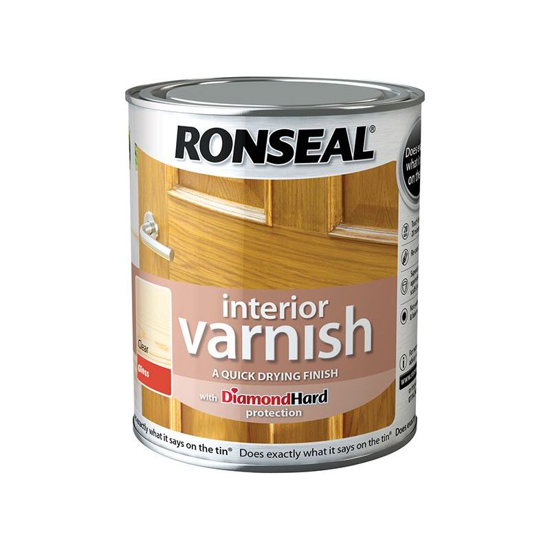 Ronseal Interior Varnish Quick Dry Gloss Clear 250ml Ronseal - Dynamic Drive