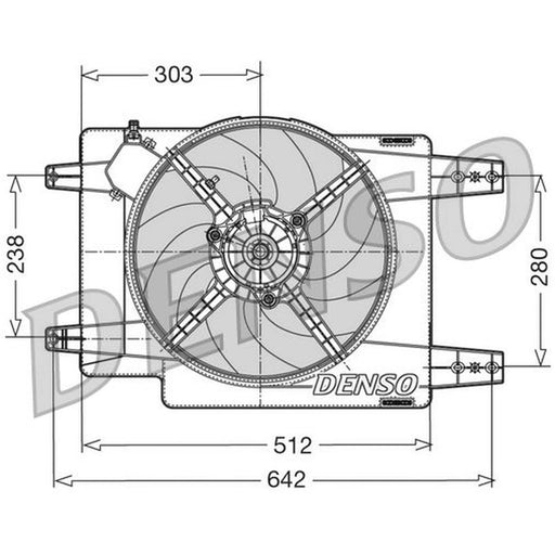 Denso Engine Cooling Fan fits Alfa Romeo 156 1997-2005 1.6 1.8 2.0