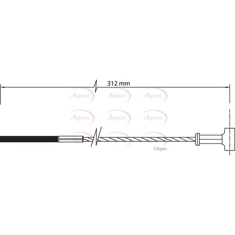 Apec Handbrake Cable Front fits Opel Astra F Estate 1991-1998 1.6