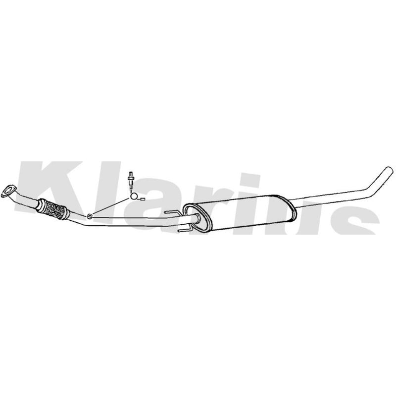 Klarius Box With Centre Pipe Centre fits Opel Adam 2012-2019 1.4