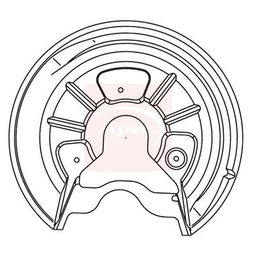 Apec Brake Disc Splash Guard Rear Right fits Audi A3 2003-2013
