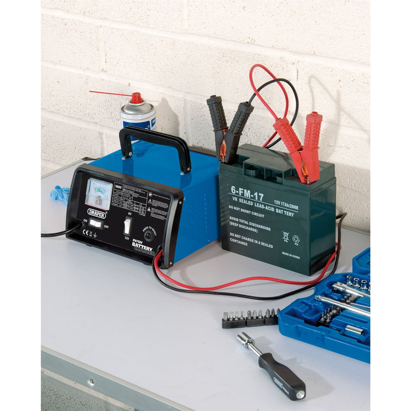 Draper 6/12V Battery Charger, 5.6A 20487 Draper - Dynamic Drive