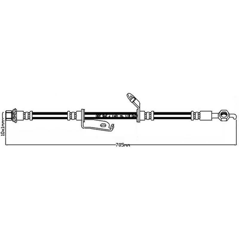Juratek Brake Hydraulic Hose Line Front Left fits Toyota Avensis 2008-2018