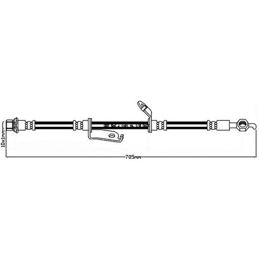 Juratek Brake Hydraulic Hose Line Front Left fits Toyota Avensis 2008-2018