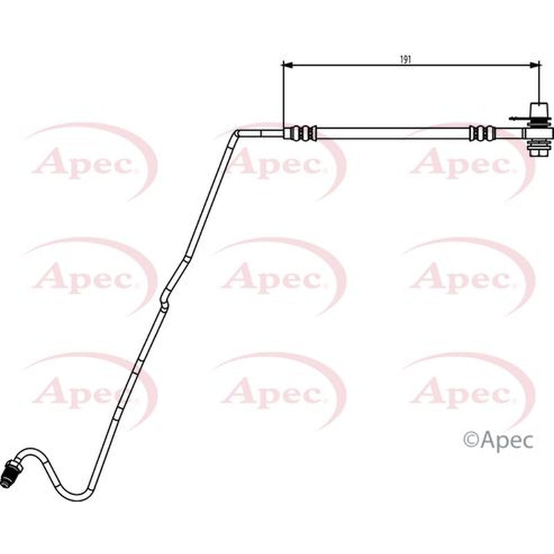 Apec Brake Hydraulic Hose Line Rear Right fits Skoda Fabia I 1999-2008 1.9 2.0