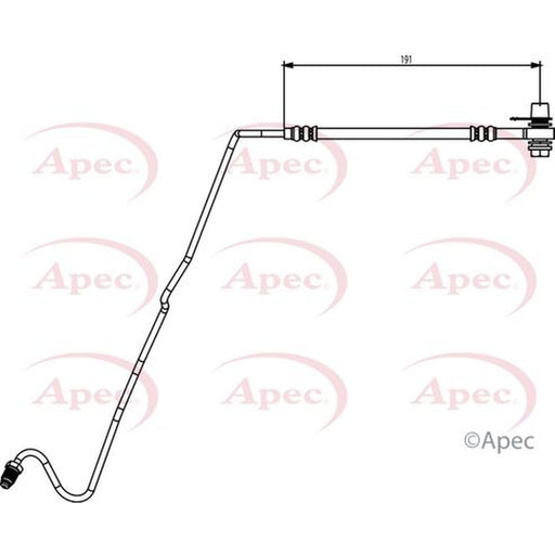 Apec Brake Hydraulic Hose Line Rear Right fits Skoda Fabia I 1999-2008 1.9 2.0