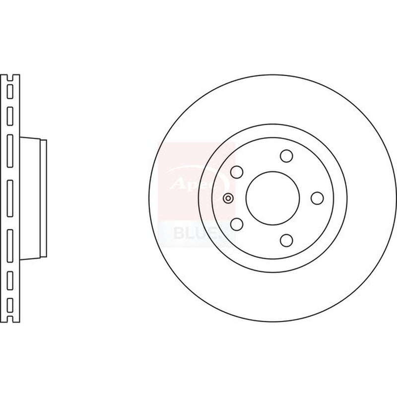 Apec 2 x Vented Brake Discs fits Audi A6 C6 2004-2011 2.0 2.4
