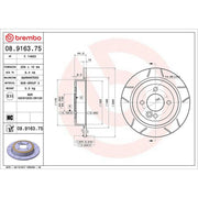Brembo 2 x Slotted Brake Discs fits Mini Mini 2001-2012