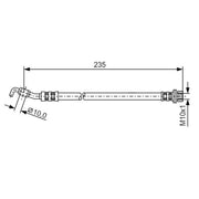 Bosch Brake Hydraulic Hose Line Rear fits Toyota Corolla Verso 2004-2009