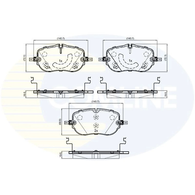 Comline 4 x Front Brake Pad Set fits Mercedes-Benz C-Class 2021 on