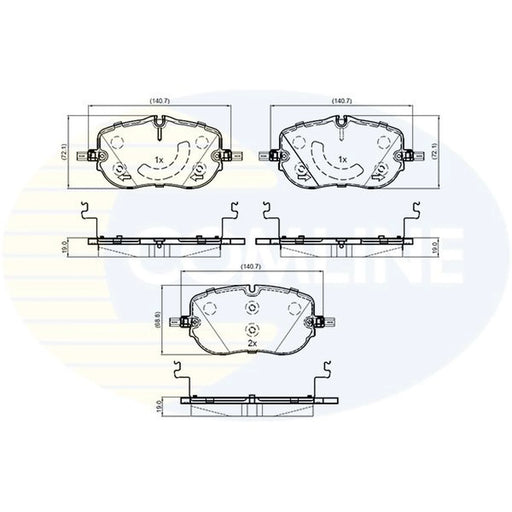 Comline 4 x Front Brake Pad Set fits Mercedes-Benz C-Class 2021 on