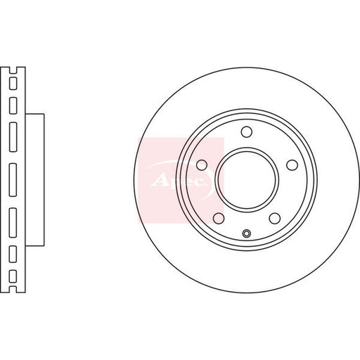 Apec 2 x Vented Brake Discs fits Mazda 3 2013-2019 1.5 1.6