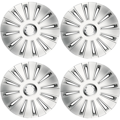 16" 4 x Alloy Look Grey & Silver Multi-Spoke Wheel Trims Hub Caps Covers Simply  - Dynamic Drive