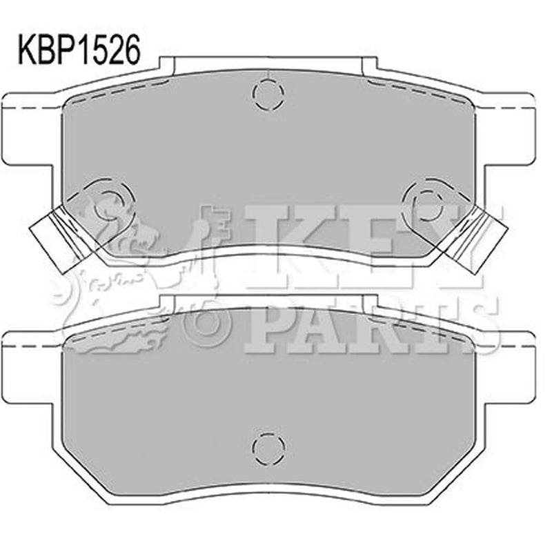Key Parts 4 x Rear Brake Pad Set fits Honda Civic 1988 on 1.5