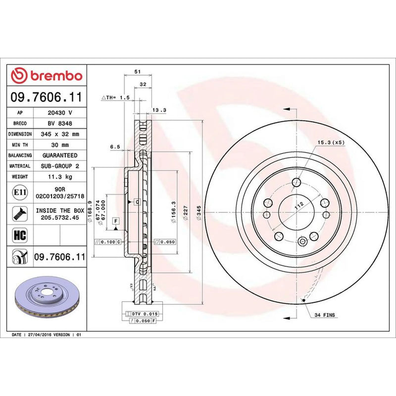 Brembo Front Brake Discs & Pads fits Mercedes-Benz M-Class 1998-2005
