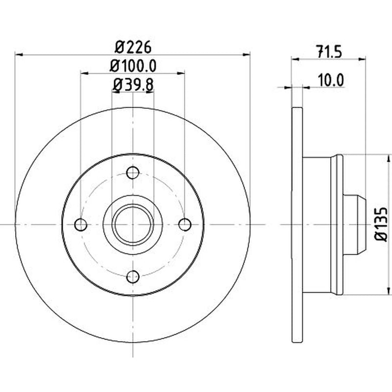 Mintex 2 x Solid Rear Brake Discs MDC502-x2
