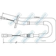 Apec Handbrake Cable Right Rear BBC3283