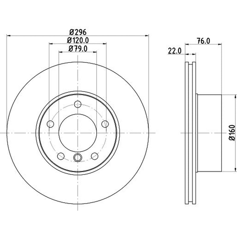 Mintex 2 x Internally Vented Brake Discs fits BMW 5 1995-2004