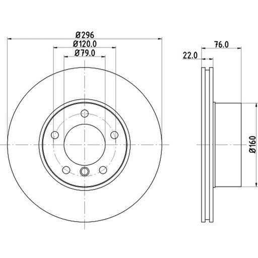 Mintex 2 x Internally Vented Brake Discs fits BMW 5 1995-2004