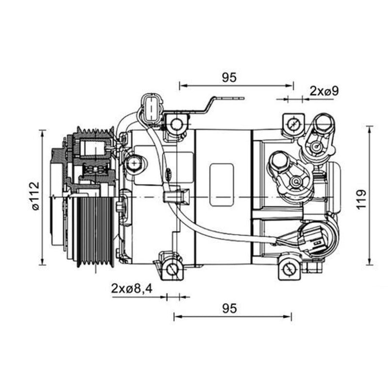 Mahle Air Conditioning Compressor fits Hyundai I10 II 2013-2019 1.0 1.2