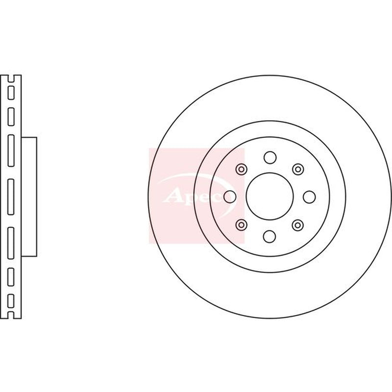Apec Front Brake Vented Discs & Pads fits Abarth Grande Punto 2007-2010 1.4
