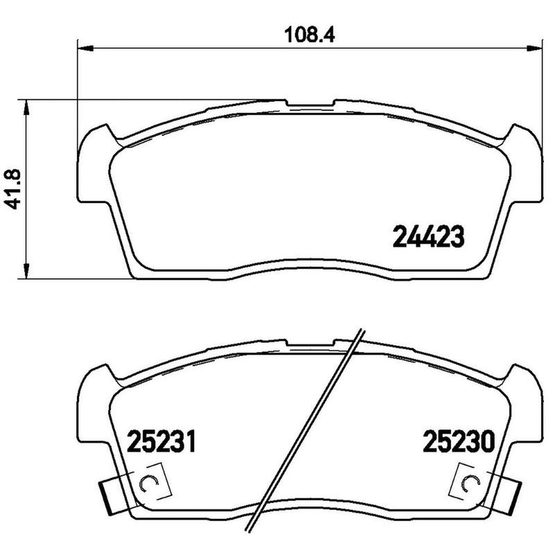 Brembo 4 x Front Brake Pad Set fits Citroën C-Zero 2010-2011