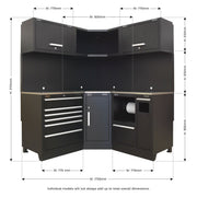 Sealey Premier Premier Corner Storage System with Stainless Worktop 1.7m Sealey Premier - Dynamic Drive