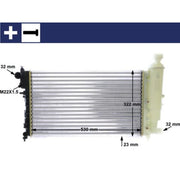 Mahle Engine Radiator fits Citroën Saxo 1996-2004 1.1 1.4 1.6