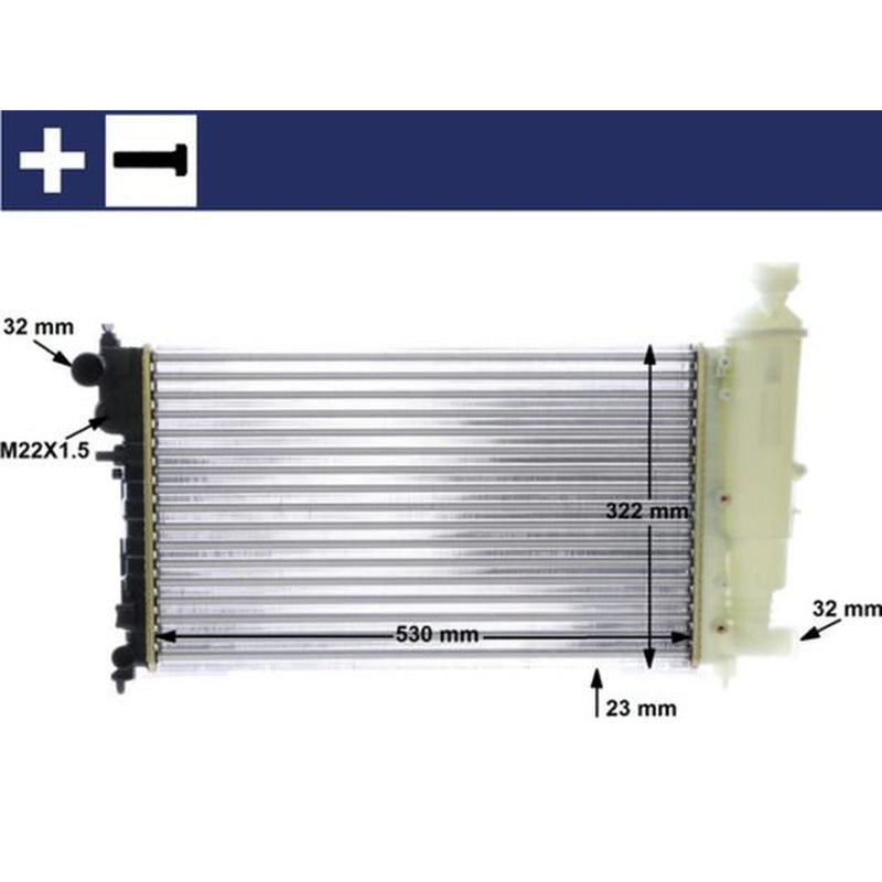 Mahle Engine Radiator fits Citroën Saxo 1996-2004 1.1 1.4 1.6