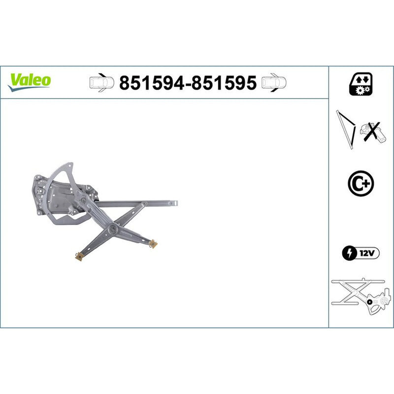 Valeo Electric Window Regulator Lifter Left Front 851594