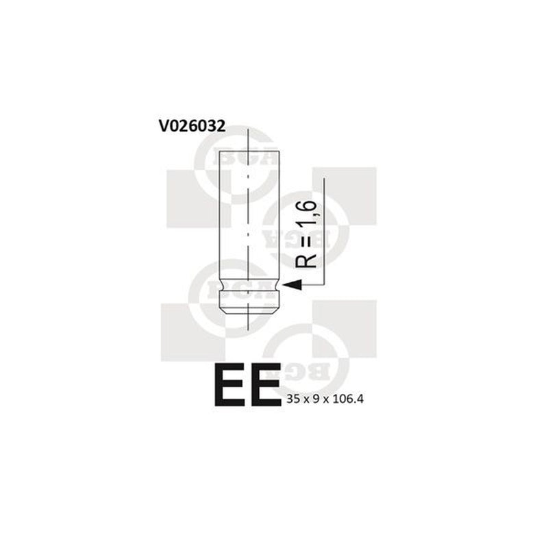 BGA Engine Exhaust Valve 35mm Head fits Mercedes-Benz 124 1984-1993