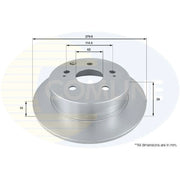 Comline Rear Brake Solid Discs & Pads fits Toyota Avensis 2005-2008 2.2