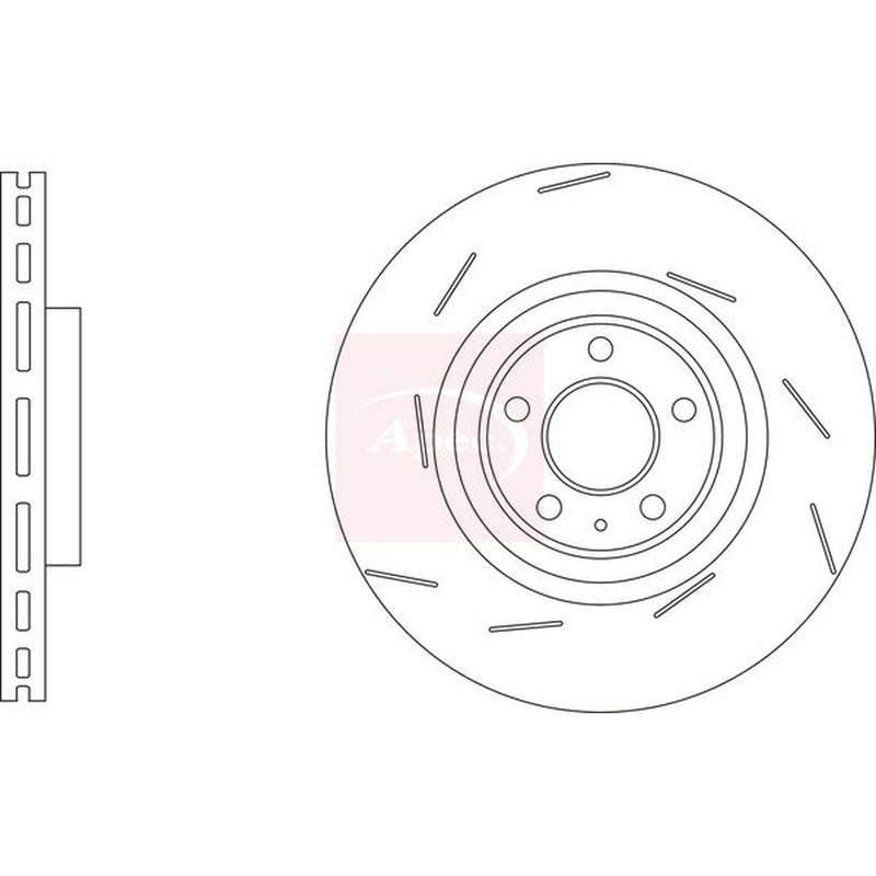 Apec 2 x Slotted/Internally Vented Brake Discs fits Porsche Macan 2014-2018 3.0