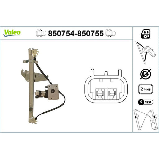 Valeo Electric Window Regulator Lifter Left Front 850754
