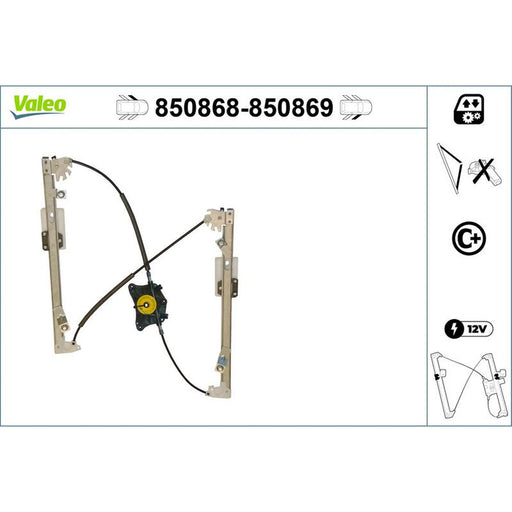 Valeo Electric Window Regulator Lifter Right Front 850869