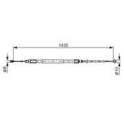 Bosch Handbrake Cable Right Rear fits BMW 1 2004-2013