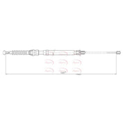 Apec Handbrake Cable Right Rear fits Audi Tt 2006-2014 1.8 2.0 2.5 3.2