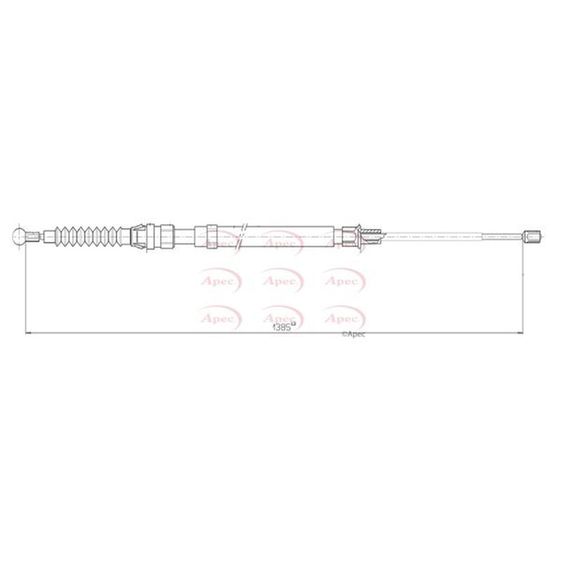 Apec Handbrake Cable Right Rear fits Audi Tt 2006-2014 1.8 2.0 2.5 3.2