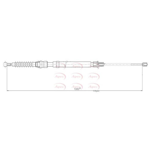Apec Handbrake Cable Right Rear fits Audi Tt 2006-2014 1.8 2.0 2.5 3.2