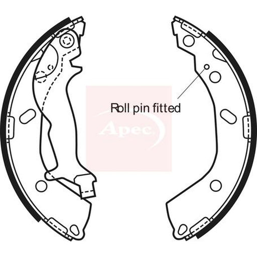 Apec Brake Shoe Set Axle Kit fits Hyundai Getz 2002-2010 1.1 1.3 1.4 1.5 1.6