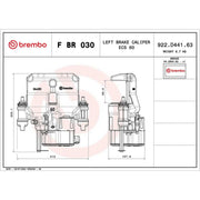 Brembo Brake Caliper Assembly Rear Left fits Iveco Daily VI 2014-2021