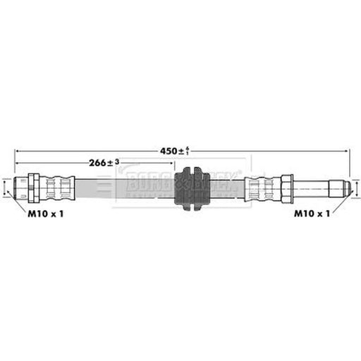 Borg & Beck Brake Hydraulic Hose Line Front Right BBH6762