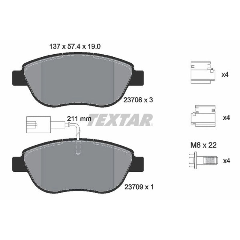 Textar Front Brake Pad Set 2370802